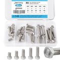 M8 x 20mm 25mm 30mm 35mm 40mm Hex Bolts, Hexagon Head Screws, 304 Stainless Steel(A2-70), Metric Fully Thread, Bright Finish, Assortment Kit 30PCS - size: M8x20-40mm(30PCS)