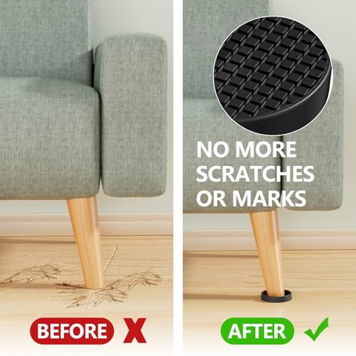 Non Slip Furniture Pads for Hardwood Floors - 12PCS 2" Caster Cups, Round | Furniture Stoppers to Prevent Sliding, Anti Slip Furniture Coasters Cup, Floor Protectors for Furniture Bed Couch Chair,Black - size: 2" 12pcs Black