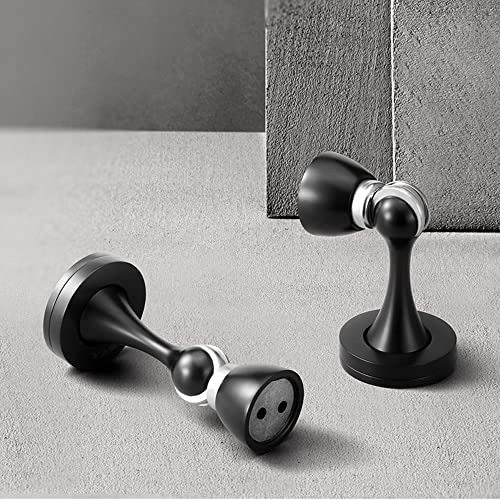 Solid Mental Magnetic Door Stop, Wall Mounted, Black, 2 Pack - color: 2 PCS Black