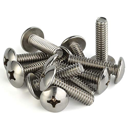 Mellewell #10-24 x 3/4" Truss Head Machine Screws, Full Thread, 18-8 Stainless Steel, Quantity 50 - color: Silver, size: #10-24 x 3/4"