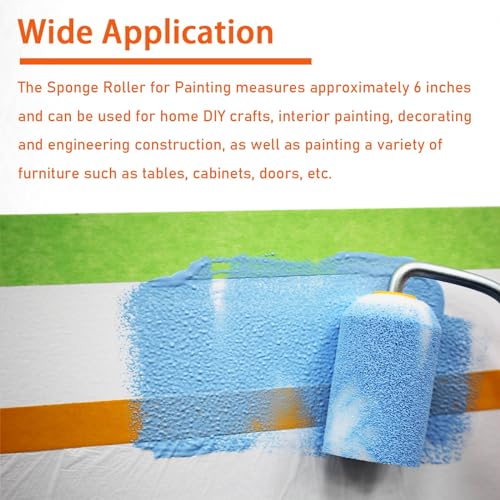 15 Pieces Paint Roller Cover, 6 inch Foam Roller Brushes - size: 6",15pcs