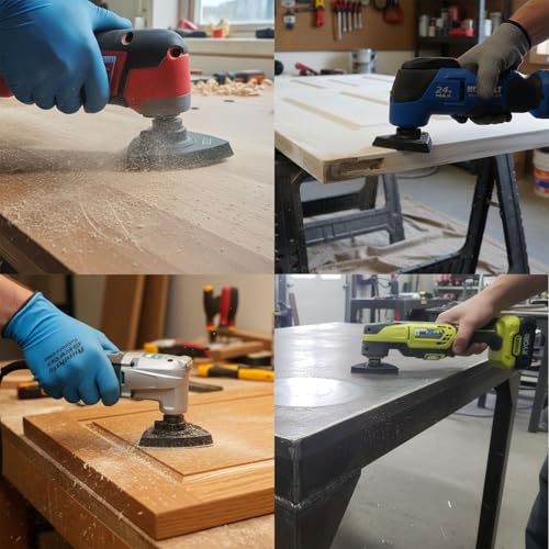 XXGO 4 Pcs 3.5 Inch 90mm Triangle Oscillating Multitool Sanding Pads | Hook & Loop Design , Strong Velcro , XXGO LOGO - size: 3-1/2 Inch Triangle Sanding Pads - 4 Pcs