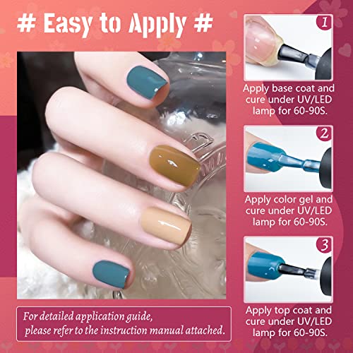 JODSONE Gel Nail Polish Kit with U V Light 36 PCS Classic Black and White Nude and Blue Purple Gel Polish Set with Manicure Tools Suitable for All Sea - color: 32KIT 1G 01-A