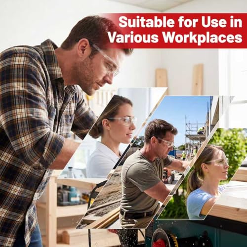 Safety Glasses Bulk of 100, ANSI Z87.1 Clear Eye Protection Glasses | Anti-Scratch and Impact, Soft Silicone Arms, Polycarbonate Lens Clear Safety Glasses for Construction, Factory, Woodworking - color: 118-100pc Clear