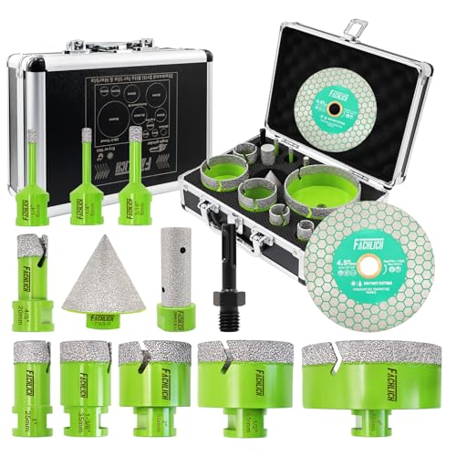 Tile Hole Saw Kit Diamond - (6-100mm Drill Bits+Finger Bit+Chamfer Bit+Adapter+Tile Blade) Diamond Hole Saw Kit - size: Kit4