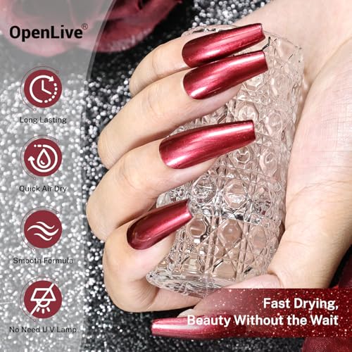 OpenLive 16.5ml Red Glitter Nail Polish Large Volume Nail Polish - color: Red Glitter