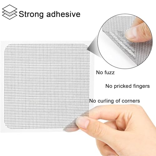 Self-Adhesive Window Screen Repair Patch Strong Adhesive Fiberglass Quick Screen Repair Tape Repair for Window and Door Tears Holes for Mesh Screen Door and Gauze curtain,10 Patches, 4"x 4",Gray - color: Grey-4"x 4"