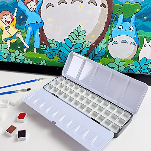 FCLUB Empty Watercolor Tin Palette for Holding 36 Half Pans or 21 Full Pans - style: Empty Tin Box (36)