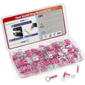 22-18 AWG/Gauge Heat Shrink Ring Terminal Kit Wire Connector Cable End Lugs - size: 22-18AWG-100pcs