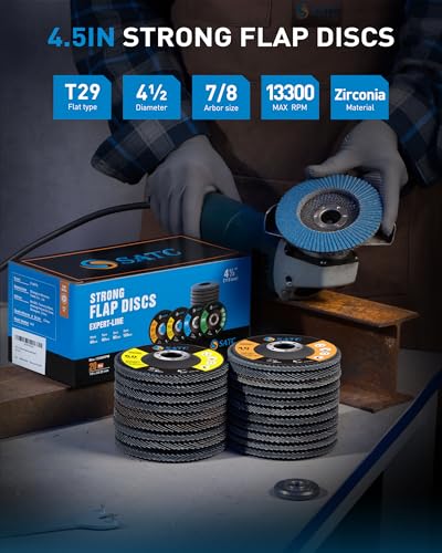 S SATC 20PCS Flap Discs 4 1/2 for Angle Grinder 40/60/80/120 Grit Flap Disc High-Density Bevel Type Angle Grinder Sanding Disc Abrasive Flap Disk #29 - style: 40/60/80/120 Grit