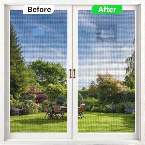 Window Screen Repair Tape, Made of 3M Tape, Screen Repair Kit for Small Holes and Tears of Windows, Doors, Mosquito Net, Strong Adhesive Patch Kit Fiberglass Mesh Tape (Transparent) - style: Transparent