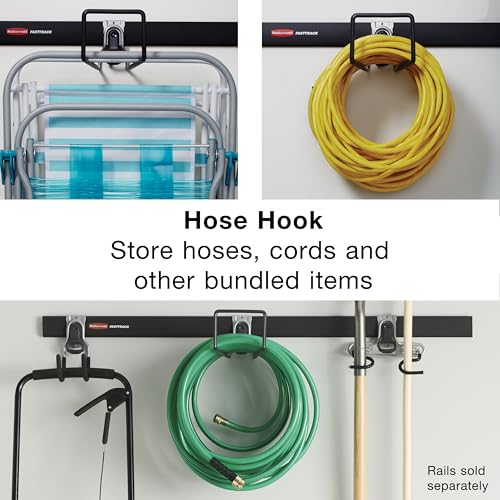 Rubbermaid Garage FastTrack Hose Hook Satin Nickel Wall Mounted Storage System Holds up to 50 pounds for Home/Garage - style: Hose Hook