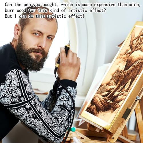 FIRElood Wood Burning Tool, Wood Burner kit Pen 25~750℃, Wood Burning kit with Digital Thermometer Temperature Adjustable Temperature, 2 pyrographic Wood Burning pens, 30 Wood Burning Pen Tips - color: Lh40-2-new