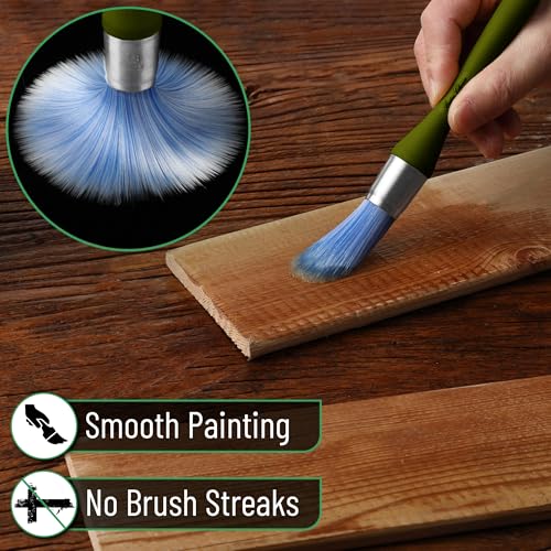 Bates- Trim Brush, 0.75 Inch, Edge Painting Tool, Trim Paint Brushes, Trimmer Edger, Trim Brush - color: Olive, size: 0.75 inch, 1 Pack