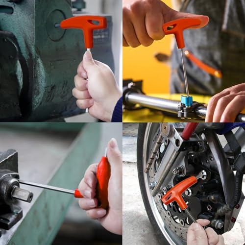 Hex Key Set T-Handle Long, 7-Piece Metric(2.5mm-10mm) Allen Wrench Set with Storage bag, CR-V Steel Hexagonal Tool Kit- Maintenance and Repair Tools, Orange
