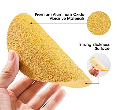 S SATC 100 PCS PSA Sanding Discs, 60 Grit Sandpaper Roll 6 Inch Adhesive Backed Sandpaper Sander Attachment for Drill Aluminum Oxide Round Automotive Sandpaper with Sticky Back - style: 60 Grit