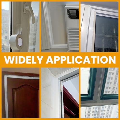 White Window Weather Sealing Tape, AC Air Conditioner Sealing Tape - color: White, size: 2 Inch x 65 FT