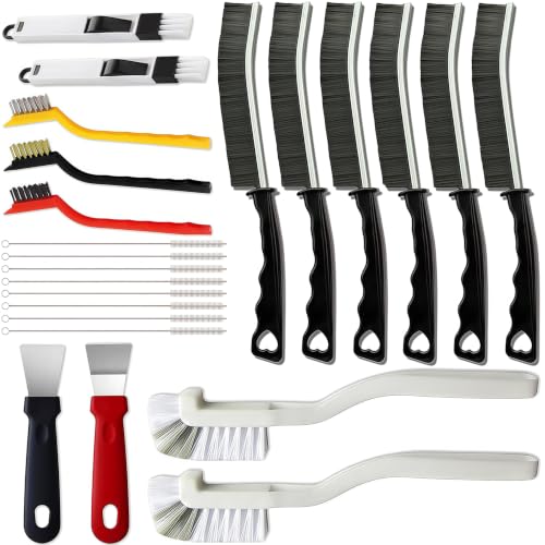 23Pcs Crevice Cleaning Brush Set, Hard Bristle Scrub Brushes Tools for Gaps