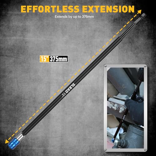 15" Drill Bit Extension Set, Magnetic Drill Screwdriver Bit Holder Extender with Aluminum Sleeve, 1/4 Inch Hex Shank Quick Release Extension Adapter - style: 15" Drill Bit Holder