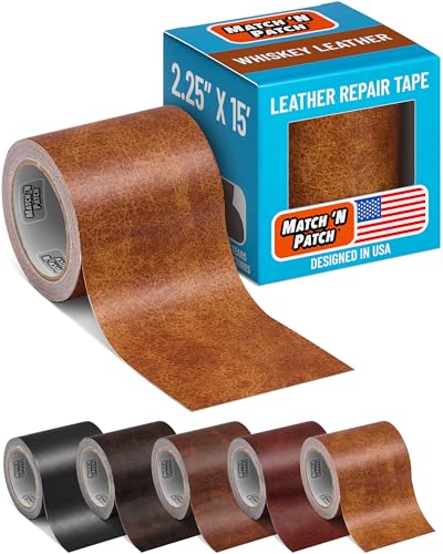 MATCH 'N PATCH Whiskey Leather Repair Tape, 2.25" x 15' for Furniture - color: Whiskey, size: 2.25" x 15'