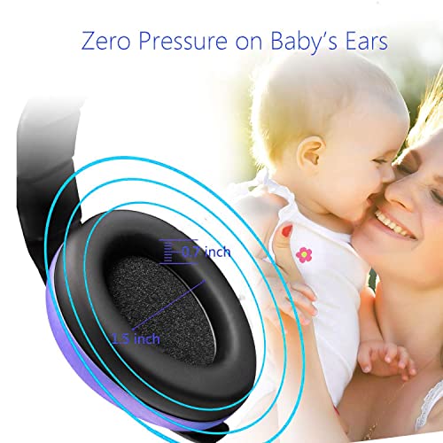 Noise Cancelling Headphones for Kids, Babies Ear Protection Earmuffs Noise Reduction for 0-3 Years Babies, Toddlers, Infant (Purple) - color: Purple