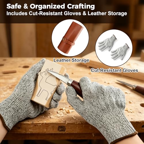 Wood Carving Kit for Beginners-Whittling Kit with Wood Blocks and Paint Set - color: Christmas