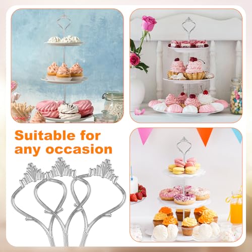 Patelai 6 Sets 3 Tiered Tray Hardware Kit,Simple,Silver - color: Silver, size: Simple