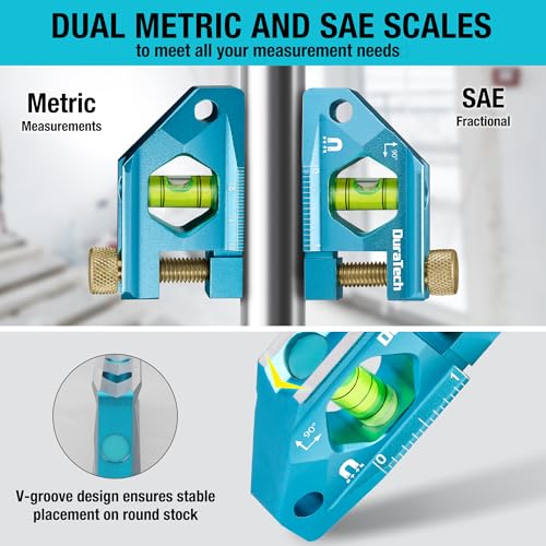 DURATECH 2.5-Inch Level, Magnetic Torpedo Level with 90° Bubbles, V-Groove - size: 2.5"
