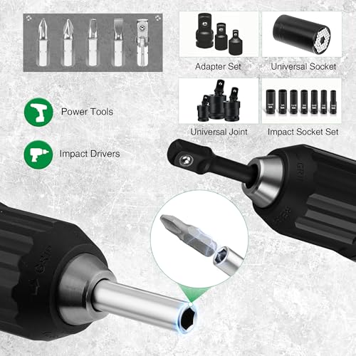 SK 5-Piece Impact Socket Adapter Set with Magnetic Drill Bit Holder