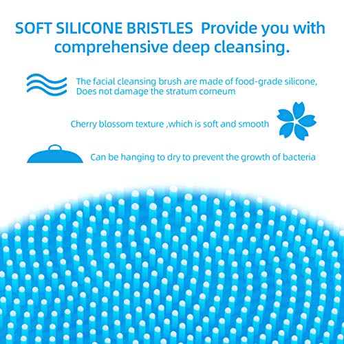 Silicone Face Scrubber for Men and Women， 2Pack Facial Cleansing Brush Silicone Face Wash Brush Manual Waterproof Cleansing Skin Care Face Brushes for Cleansing and Exfoliating (Blue_Pink) - color: Blue Pink