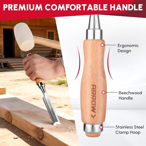 ARROW Wood Chisel Set, 4PCS CR-V Steel Chisel Tools