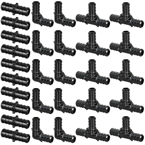 30pcs 1/2" Poly PPSU Barb Crimp PEX Fitting Combo, No Lead - size: 1/2" Combo, 30pcs