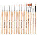 Miniature Brush Dry Brushes, Aoartix 15 Pcs Model Paintbrush Set - color: Wood