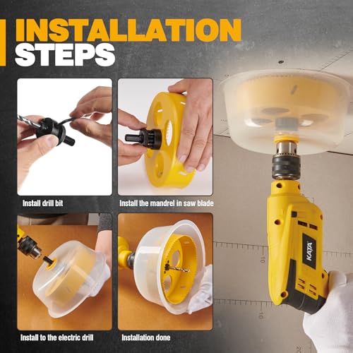 KATA 6 Inch Hole Saw for Recessed Lights with Silicone Dust Bowl Catcher | Smooth One-Piece Bowl Helps Make Cleaner Ceiling Openings for Recessed Lighting, Led Can Lights, Speakers, Drywall, Soft Wood - color: 6 Inch