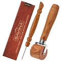 SAVINA 2-Piece Seam Roller & Stiletto Set, Wooden Sewing & Quilting Tools - color: Seam Roller + Stiletto