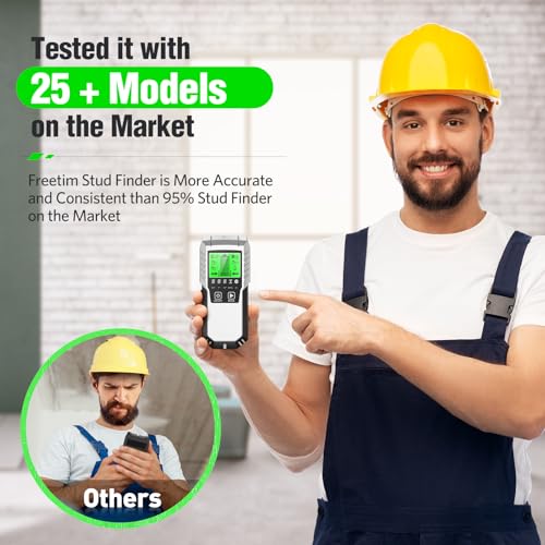 Stud Finder Wall Scanner Detector for Wood, Metal Studs and AC Wires - color: Bright Silver