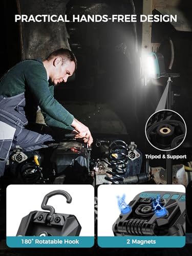 Smiling Shark Portable Work Light with Magnetic 7500 mAh Rechargeable - color: Blue