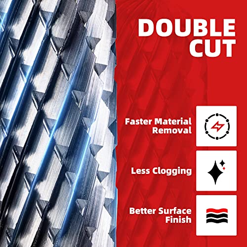 EZARC Tungsten Carbide Rotary Burr Bit, SC-5 Double Cut, 1/4-Inch Shank - style: SC-5