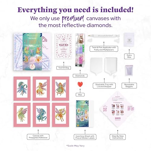 DIAMOND ART CLUB Mini Dazzles - Fairies Diamond Art Kits for Adults - color: Fairies