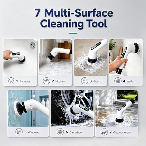 Highyes Electric Spin Scrubber for Bathroom