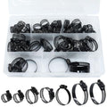 Litoexpe 60 Pack Black Stainless Hose Clamps Set