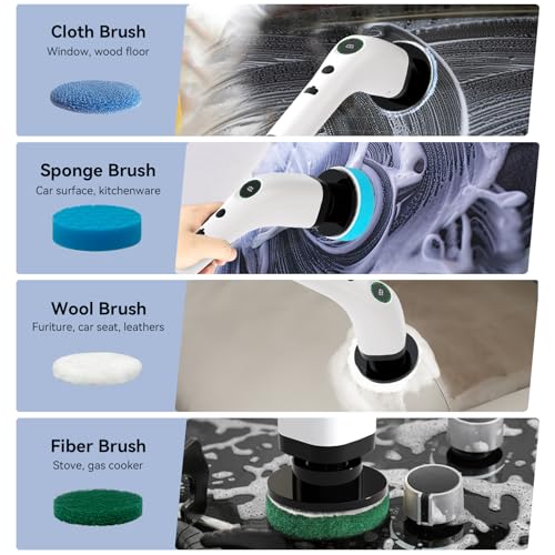Electric Bathroom Cleaning Brush Cordless Shower Scrubber SD-CTB01 - color: White and Black