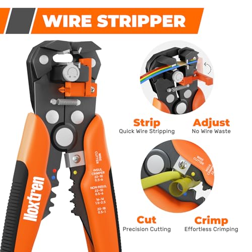 Crimping Tool For Heat Shrink Connectors, 220PCS AWG 26-10 Waterproof Automotive Marine Grade Heat Shrink Butt Connectors and Wire Stripper