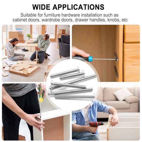 Twidec/130PCS M4 Cabinet Pulls Knobs Screws Assortment Kit,25/30/35/40/45/50mm Metal Phillips Machine Screw Pan Washer Head for Cabinet Drawer Closet Handle Install - size: M4 Assorted Sizes, style: Pan Head With Washers