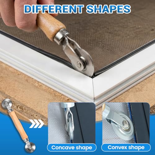 6 in 1 Screen Repair & Replacement Kit, Window Screen Roller Tool Set - size: 6 IN 1