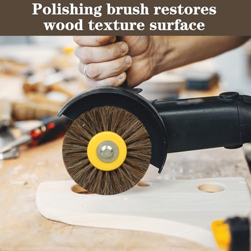 Shinboc 4.7x4 Inch Surface Conditioning Tool, Horse Hair Abrasive Wheel - style: Horse Hair Abrasive