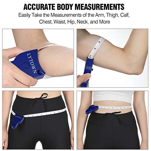 2PCS Body Measure Tape 60inch (150cm), Automatic Telescopic Tape Measure for Body Measurement & Weight Loss, Accurate Tape Measure for Tailor, Sewing, Fitness, Handcrafts, Clothes - color: Blue