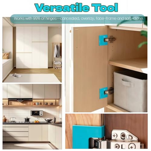The Easy Hinge Mate - Your Quick Fix for Door Installation, Quick Setup Door Hinge Installation Jig with Locking & No-Drill Guide, Adjustable Template for Hinges on Doors Jambs Cabinets