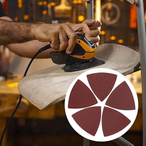 120 Pcs Triangle Sanding Pads, 80/120/150/180/240/400 Grits Detail Sander Sandpaper Hook and Loop Sanding Sheet,3-1/8"(80mm) Triangular Sandpaper for 3-1/8" Oscillating Multi Tool, No Holes - size: 80/120/150/180/240/400 Grit, style: No Hole