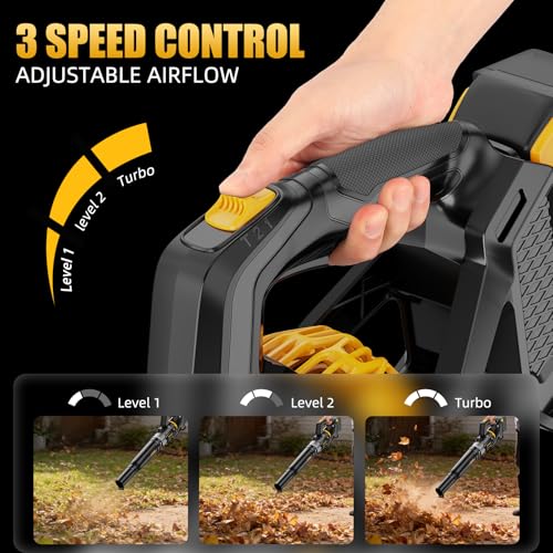 600 CFM Cordless Leaf Blower Compatible with DEWALT 20V MAX Battery - color: Yellow